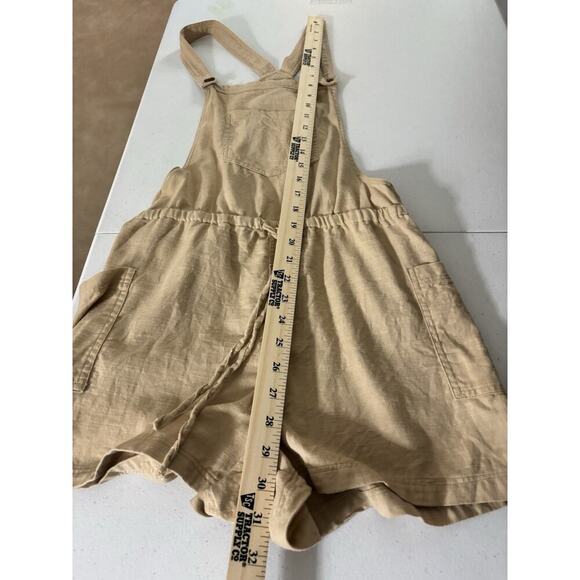 Ladies Hot Kiss Tan Linen Overalls M - Picture 6 of 6